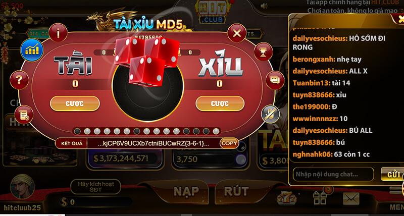 Tài xỉu MD5 hitclub thể loại xanh chín được chơi nhiều nhất