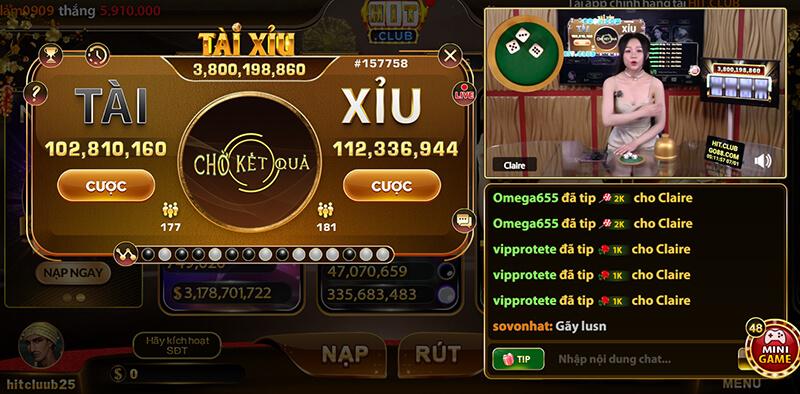 Tài xỉu live trò chơi mới hot năm 2025 tại cổng game hitclub, cùng các hotgirl